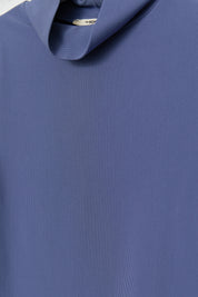 High Neck Basic Knitted Blouse - Indigo