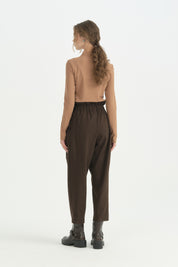 Dik Yaka Rahat Formlu Basic Bluz - Camel