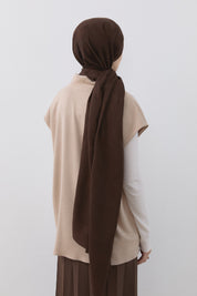 High-Neck Suede Sweater - Beige