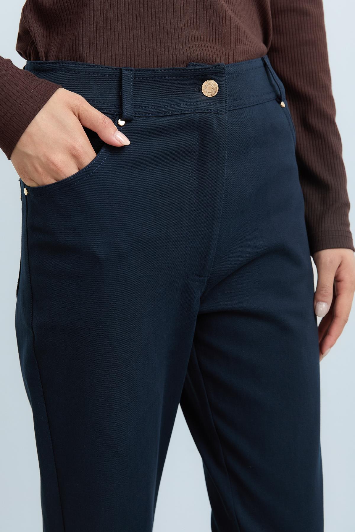 Dinamik 5 Cepli Dar Paça Gabardin  Pantolon - Lacivert