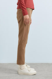 Dynamic 5-Pocket Slim-Fit Gabardine Trousers - Mink