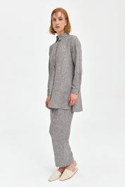 Natural Fabric Pants and Tunic Set - Dark Gray