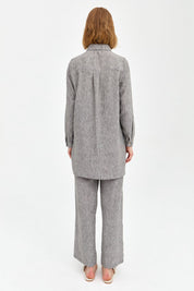 Natural Fabric Pants and Tunic Set - Dark Gray