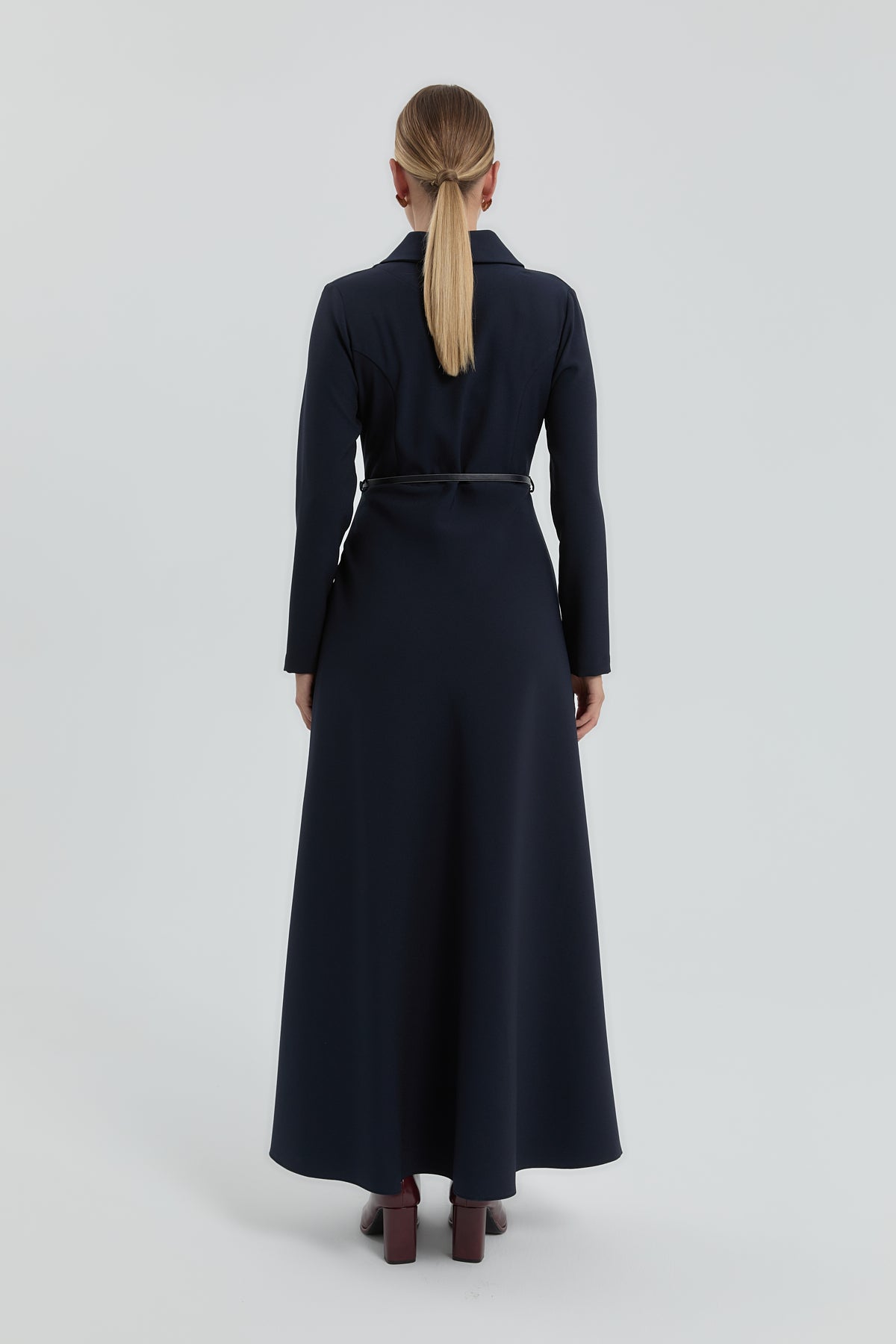 Button Detail Dress - Navy Blue