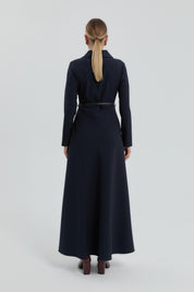 Button Detail Dress - Navy Blue