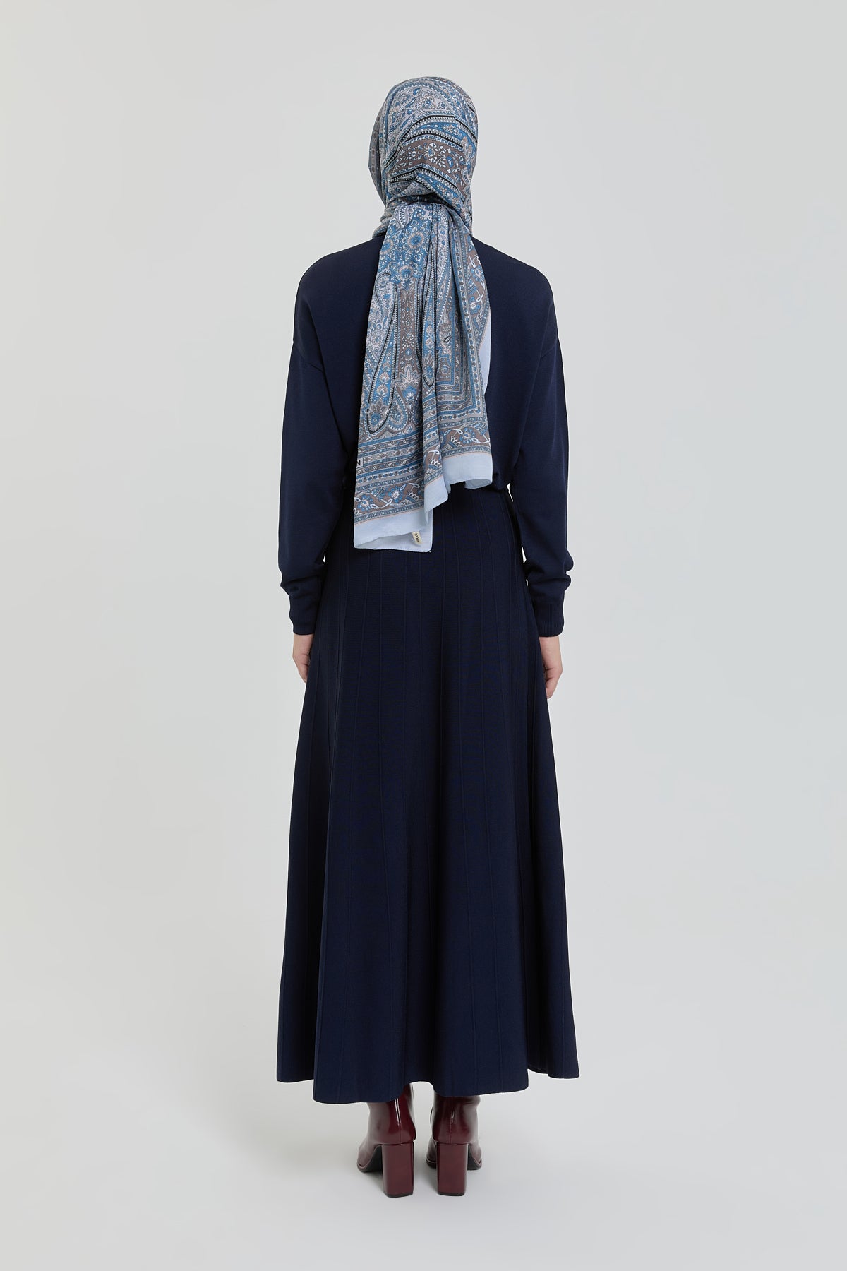 Düğme Detaylı Etek Bluz Rayon Takım - Lacivert