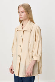 Button-Detailed Oversize Modal Slip-On - Beige