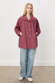 Button-Detailed Oversize Modal Slip-On - Rose Pink