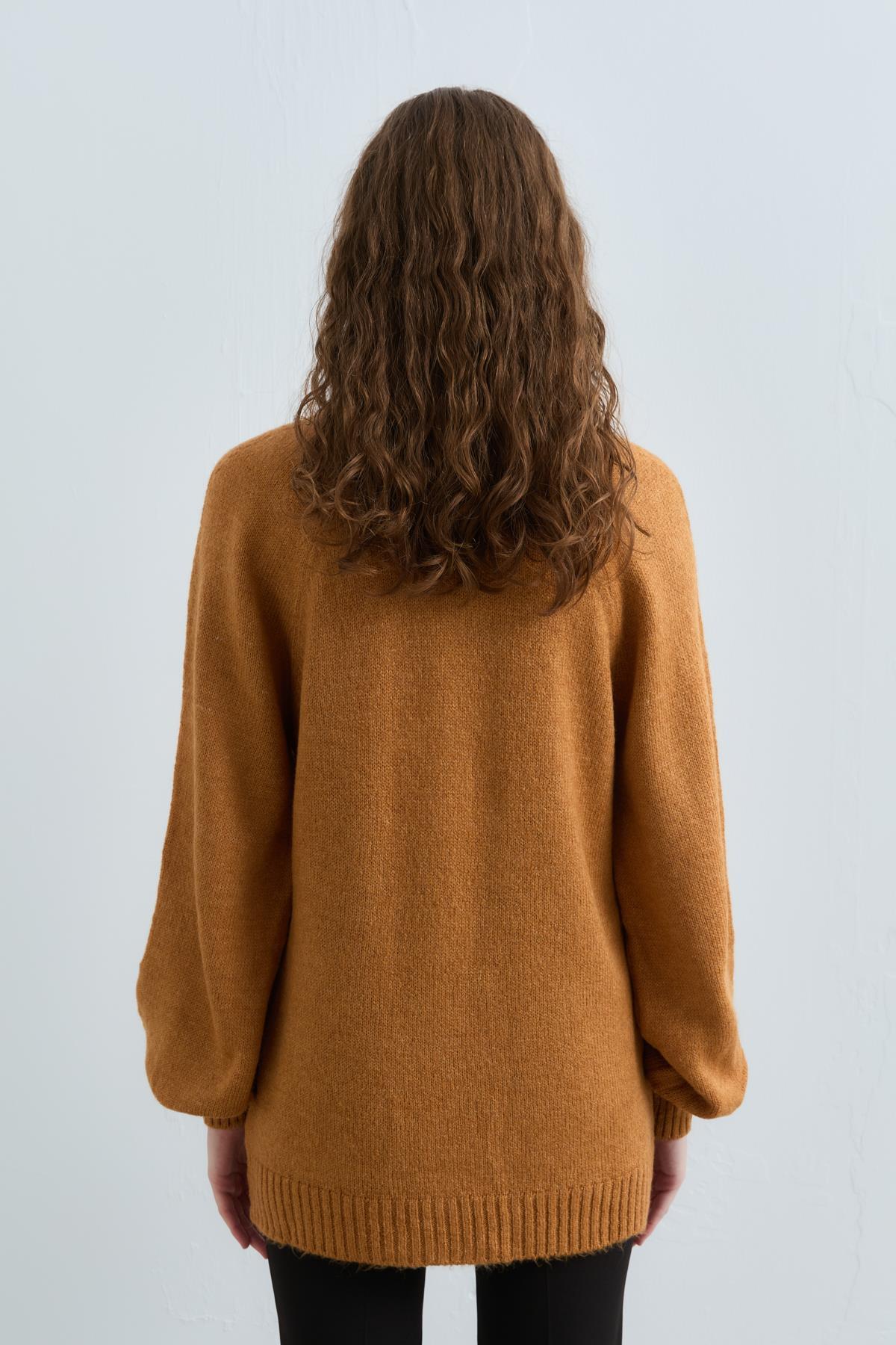 Button Detail Knitted Tunic - Mustard