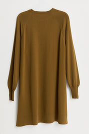 Button Detail Knitted Tunic - Olive