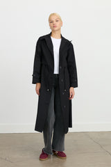 Sport Jacket with Button and Accessory Details - Black