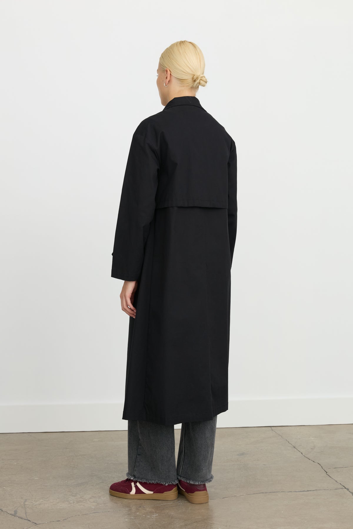 Sport Jacket with Button and Accessory Details - Black