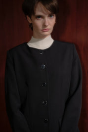 Buttoned Classic Jacket - Black