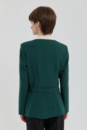 Buttoned Classic Jacket - Green