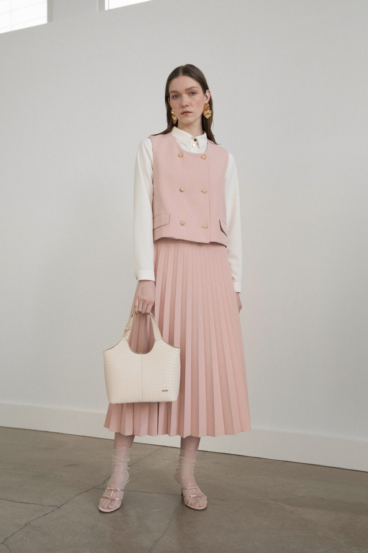 Düğmeli Klasik Yelek - Somon
