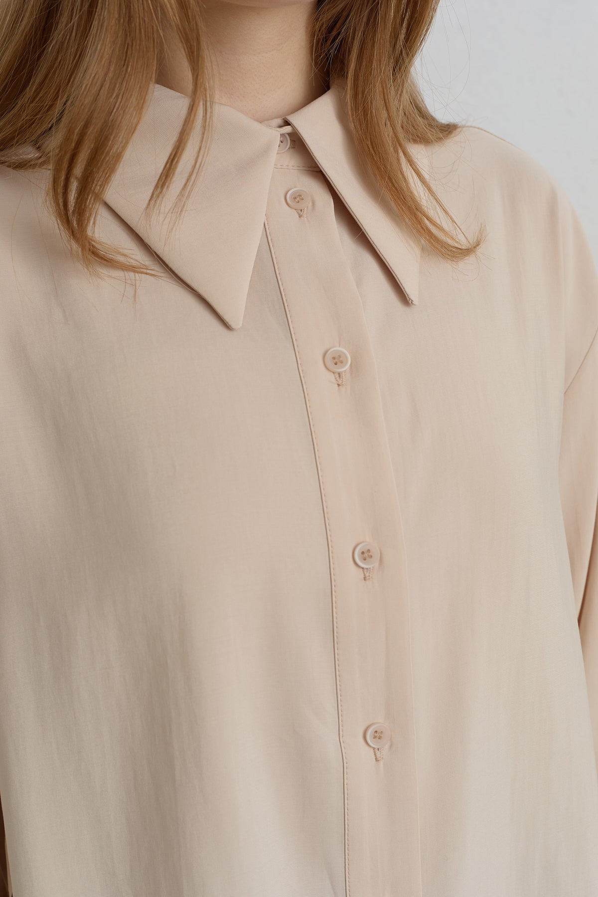Dropped Shoulder Basic Modal Shirt - Cream