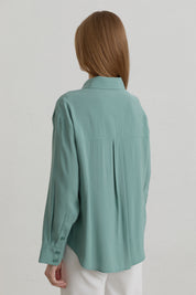 Dropped Shoulder Basic Modal Shirt - Mint