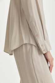 Low-Sleeve Basic Modal Shirt - Stone