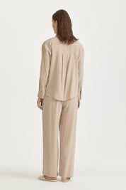 Dropped Shoulder Basic Modal Shirt - Mink