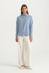Relaxed Fit Drop Shoulder Shirt - Indigo