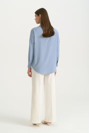 Relaxed Fit Drop Shoulder Shirt - Indigo