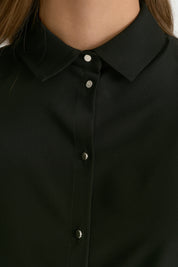 Drop Shoulder Relaxed Fit Shirt - Black