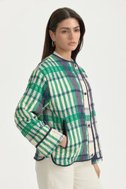 Plaid Thin Jacket - Benetton Green