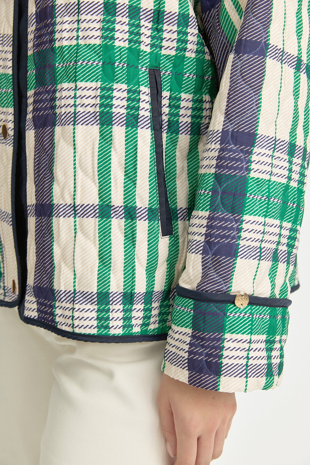 Plaid Thin Jacket - Benetton Green