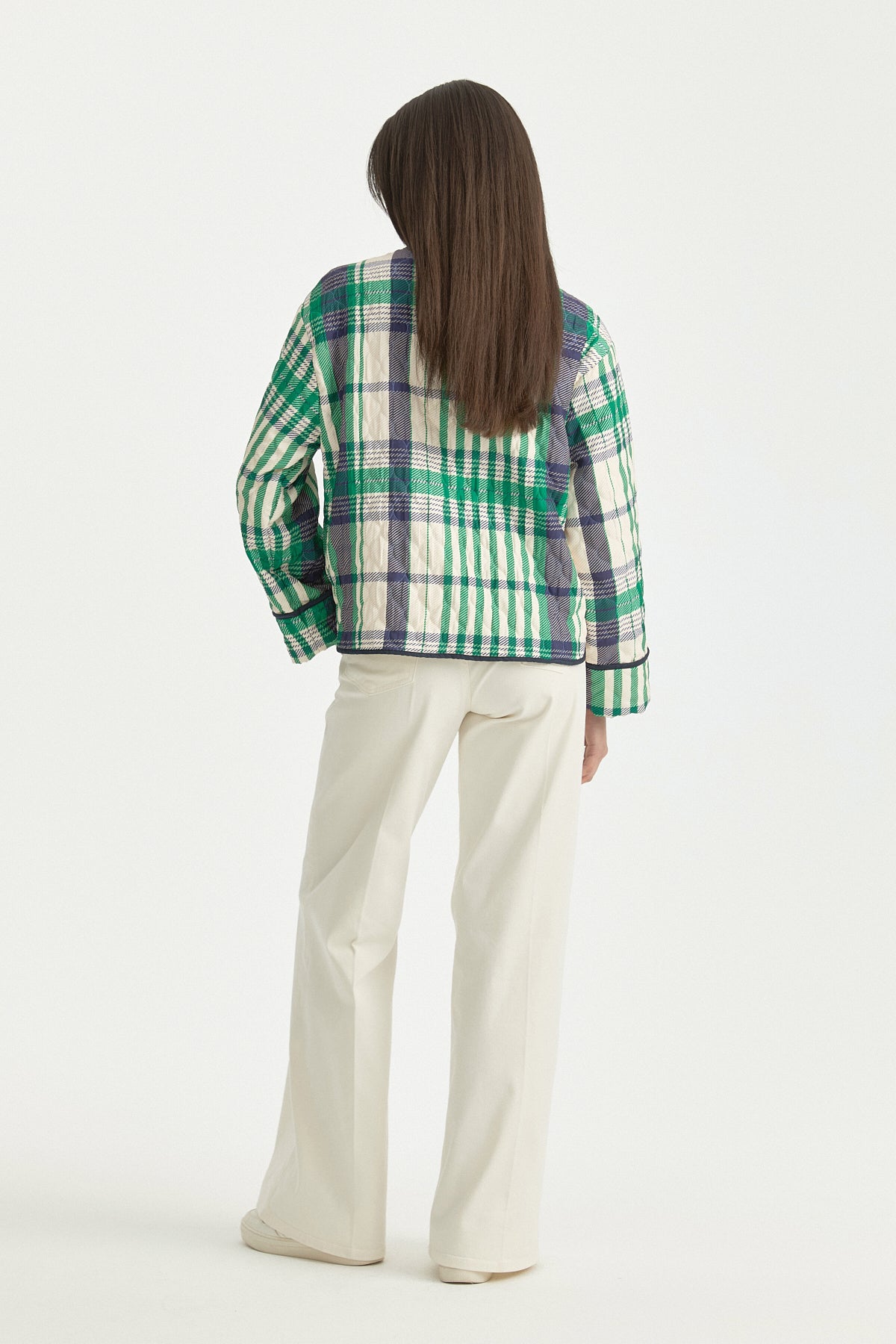Plaid Thin Jacket - Benetton Green