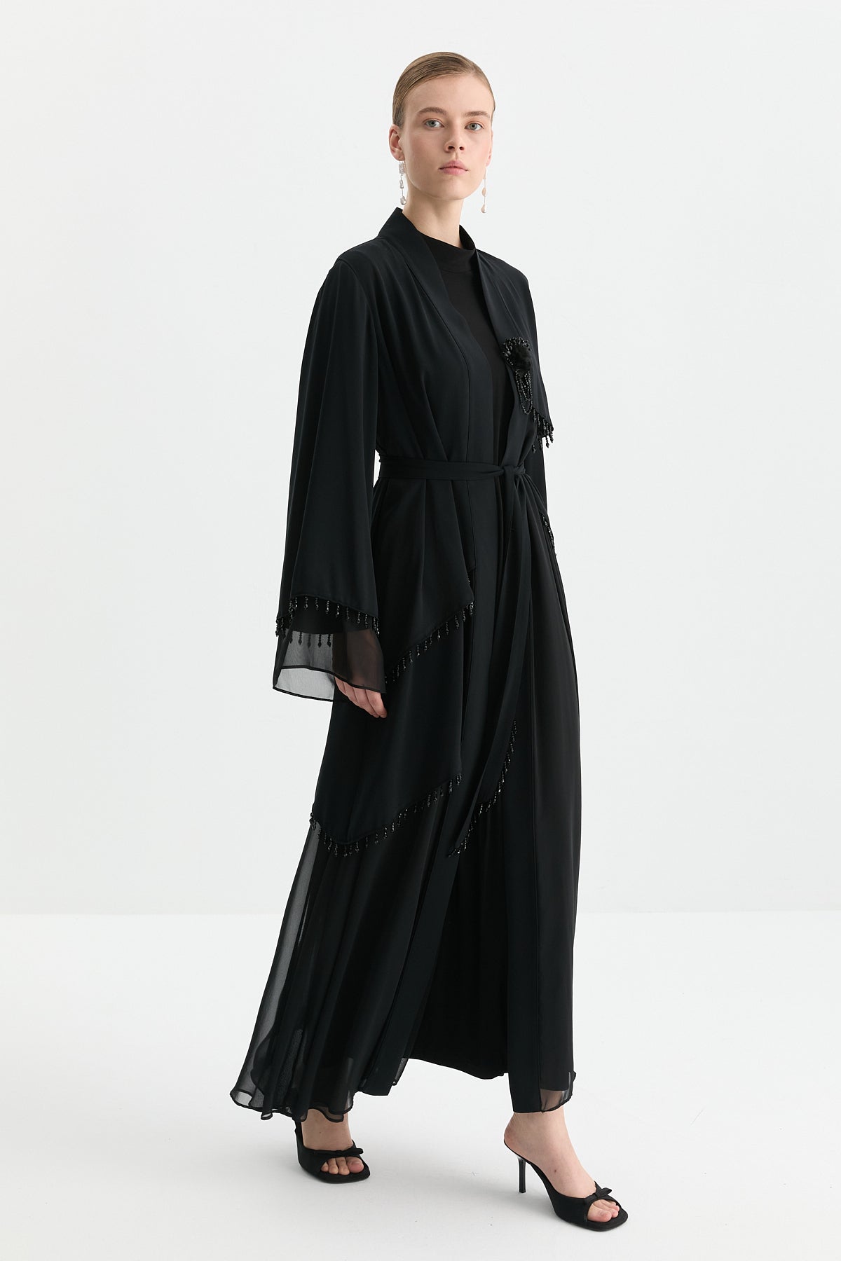 Elbiseli Abaya Takım - Siyah