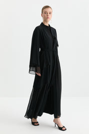 Elbiseli Abaya Takım - Siyah