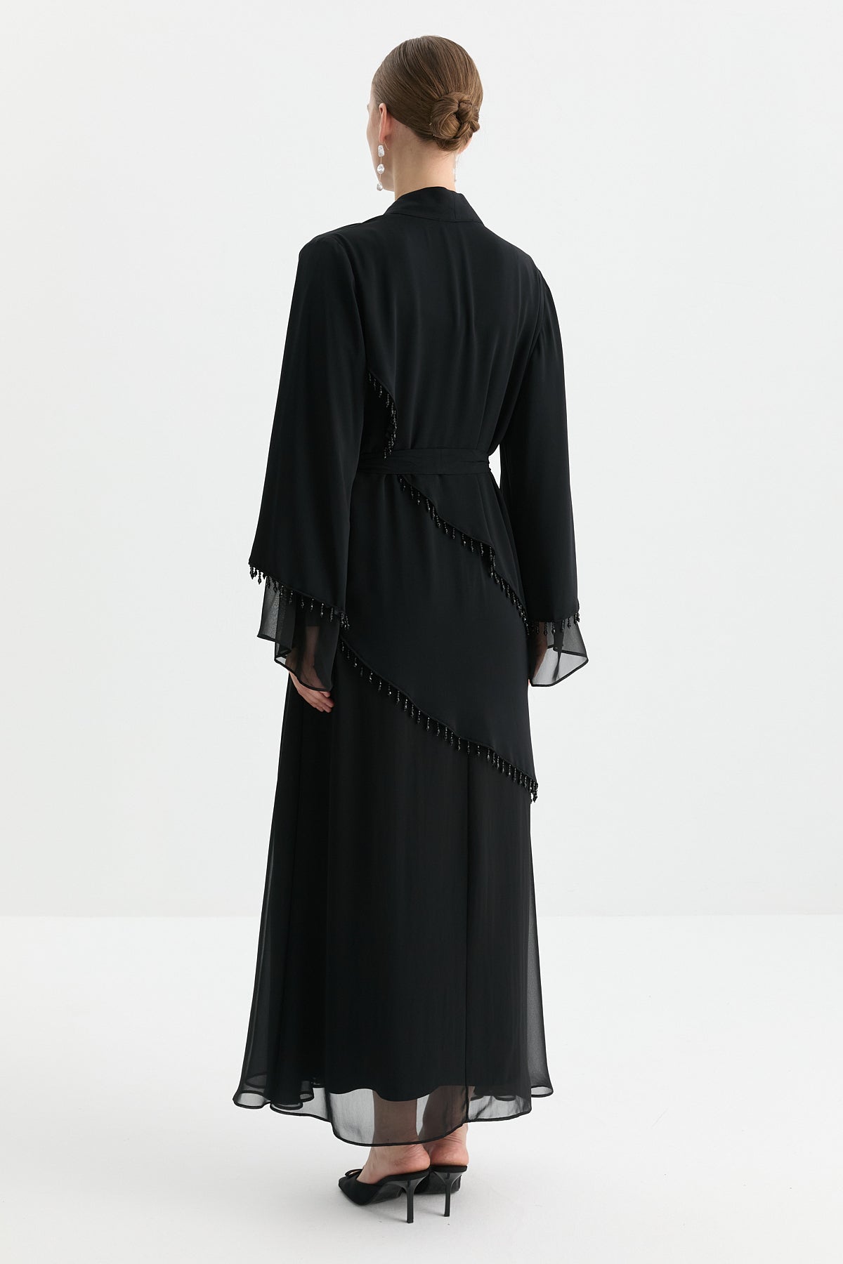 Elbiseli Abaya Takım - Siyah