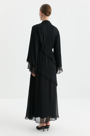 Elbiseli Abaya Takım - Siyah