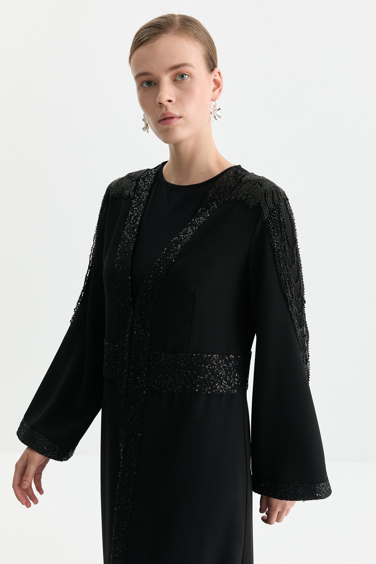 Elbiseli Kaftan - Siyah
