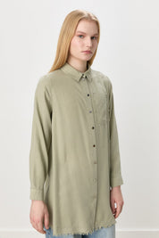 Etek Altı Püsküllü Tencel Tunik - Haki