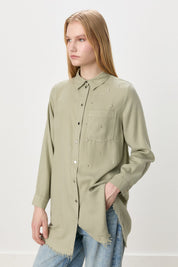 Etek Altı Püsküllü Tencel Tunik - Haki