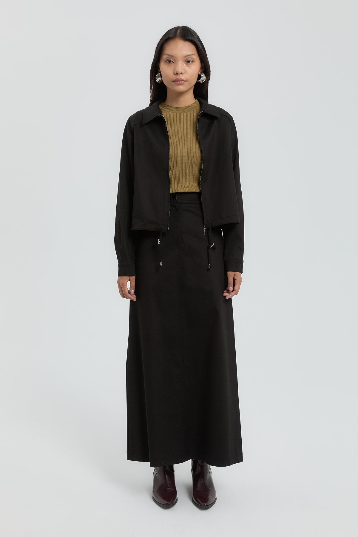 Skirt and Jacket Set - Black