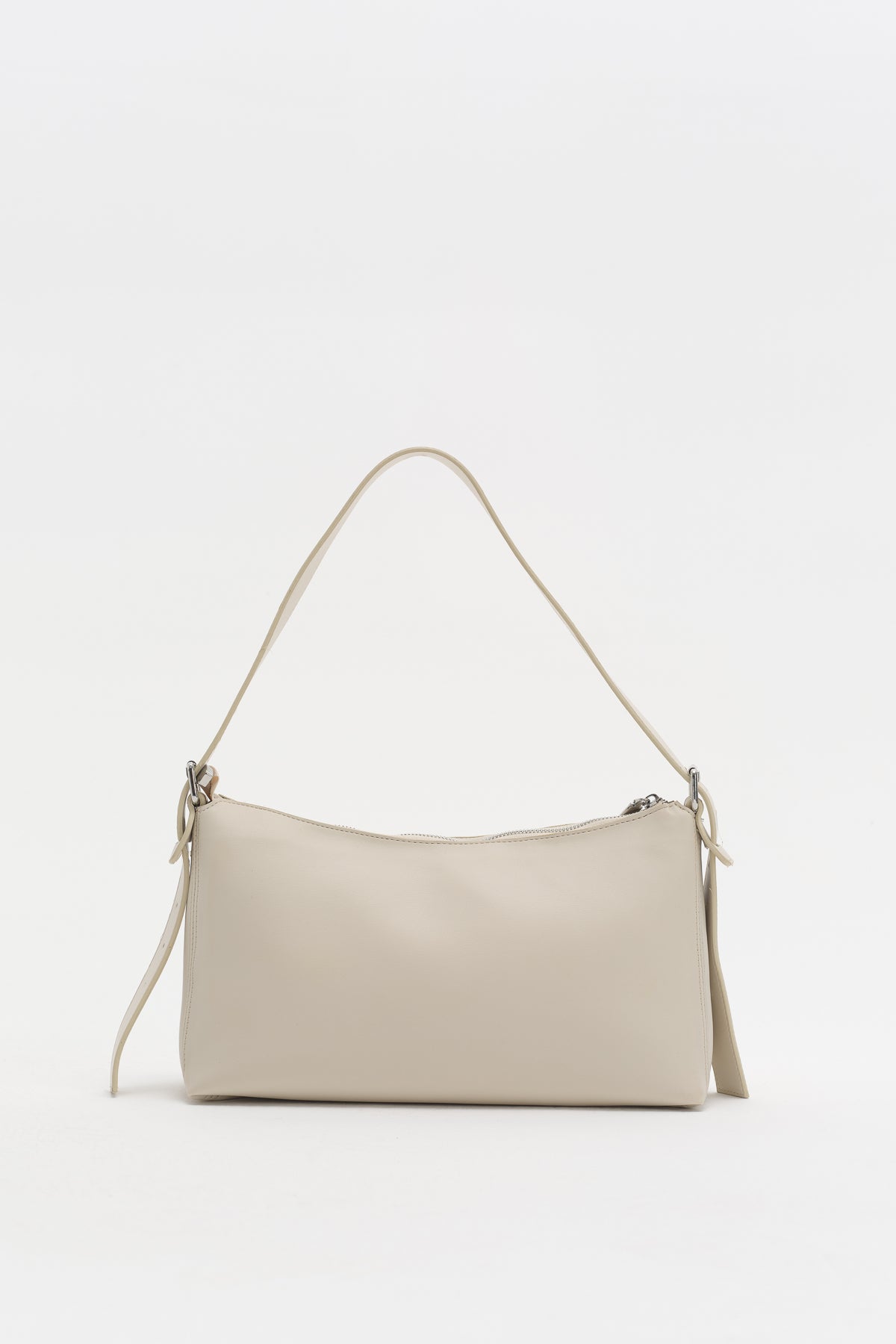 Zip Shoulder Bag - Beige