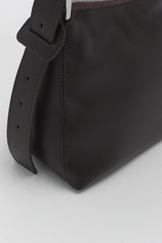 Zippered Shoulder Bag - Coffee