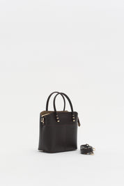 Fermuarlı Satchel Çanta - Kahve