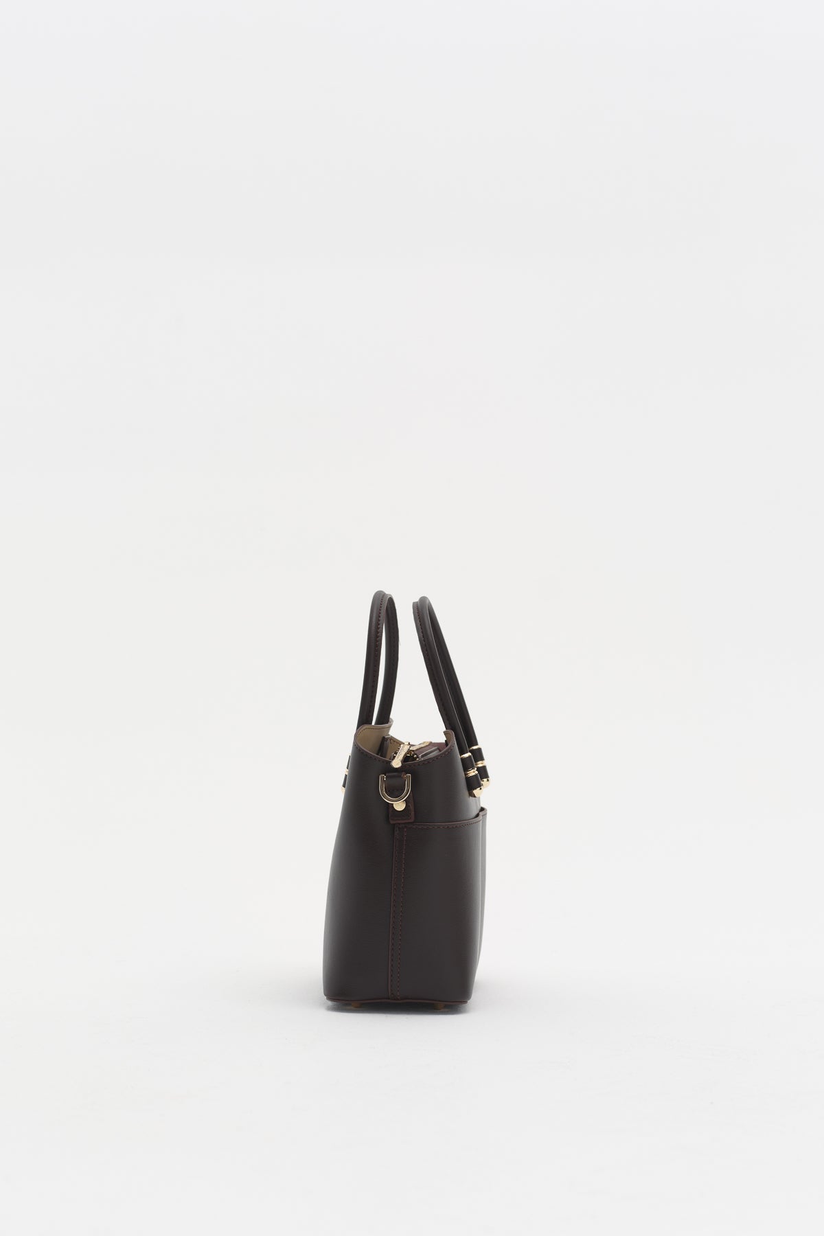 Fermuarlı Satchel Çanta - Kahve