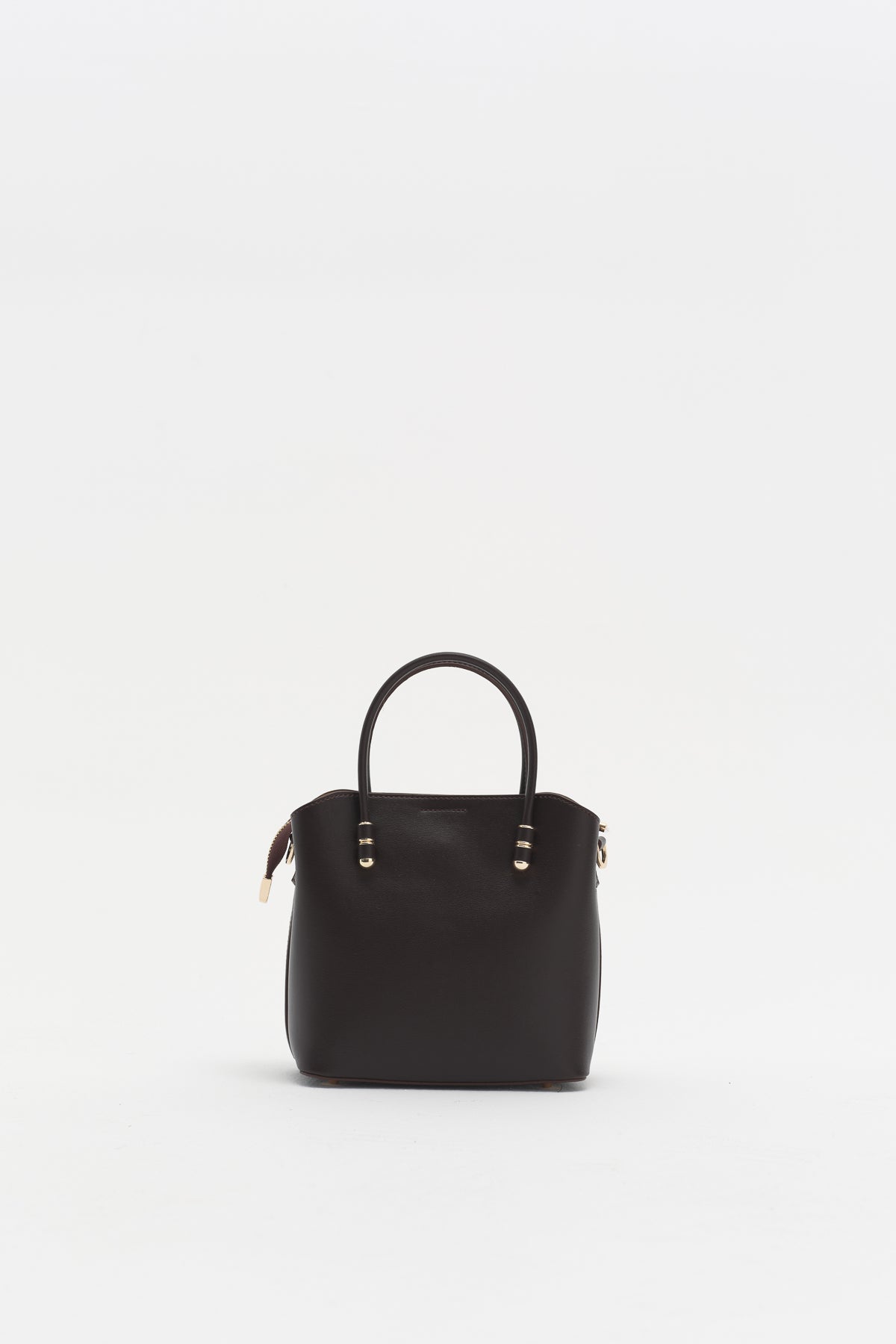 Fermuarlı Satchel Çanta - Kahve