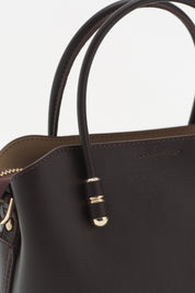 Fermuarlı Satchel Çanta - Kahve