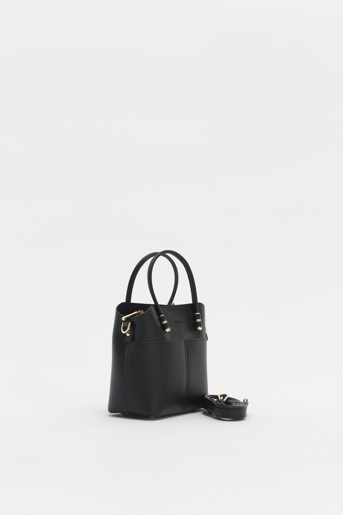Fermuarlı Satchel Çanta - Siyah