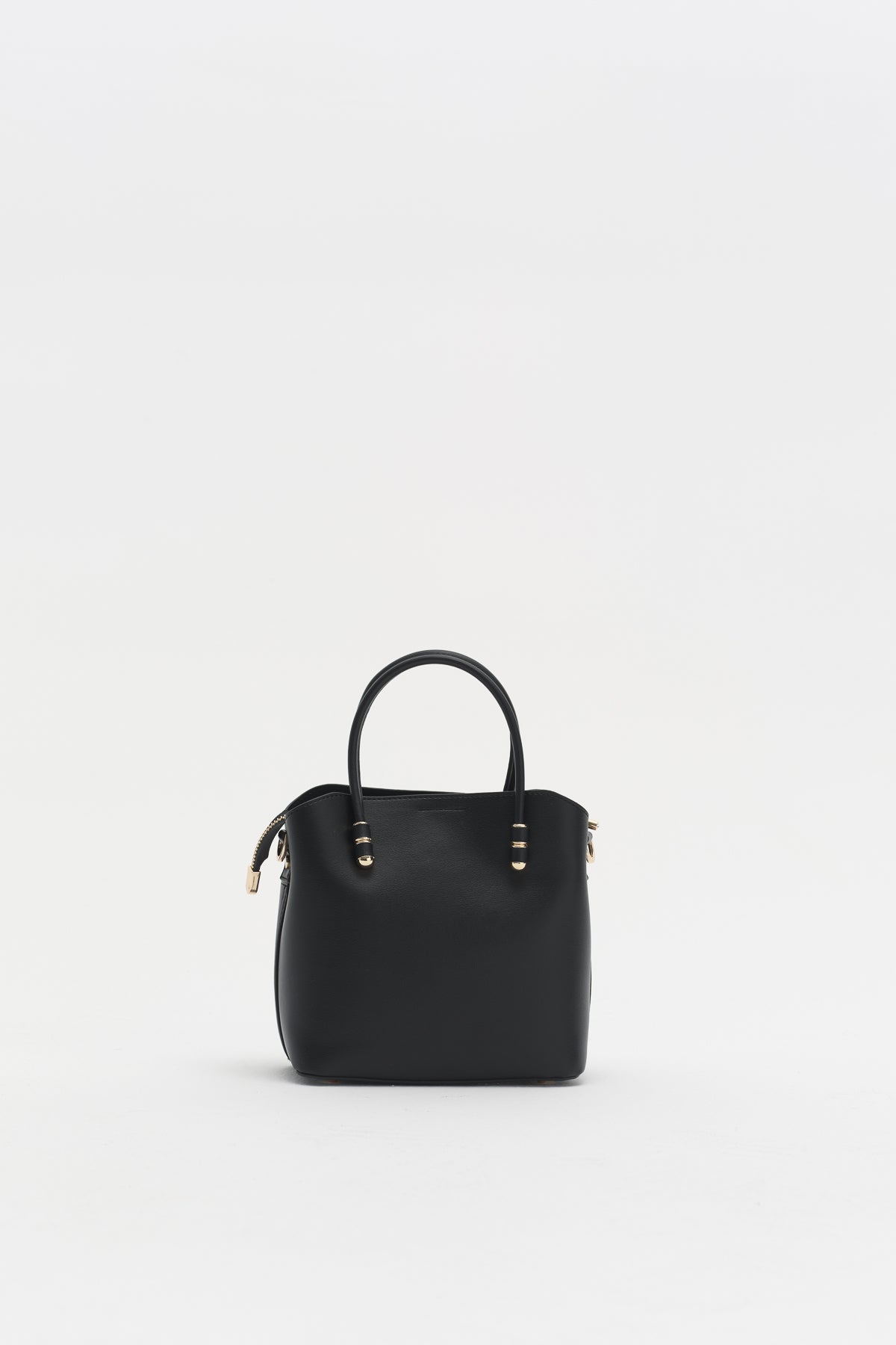 Fermuarlı Satchel Çanta - Siyah