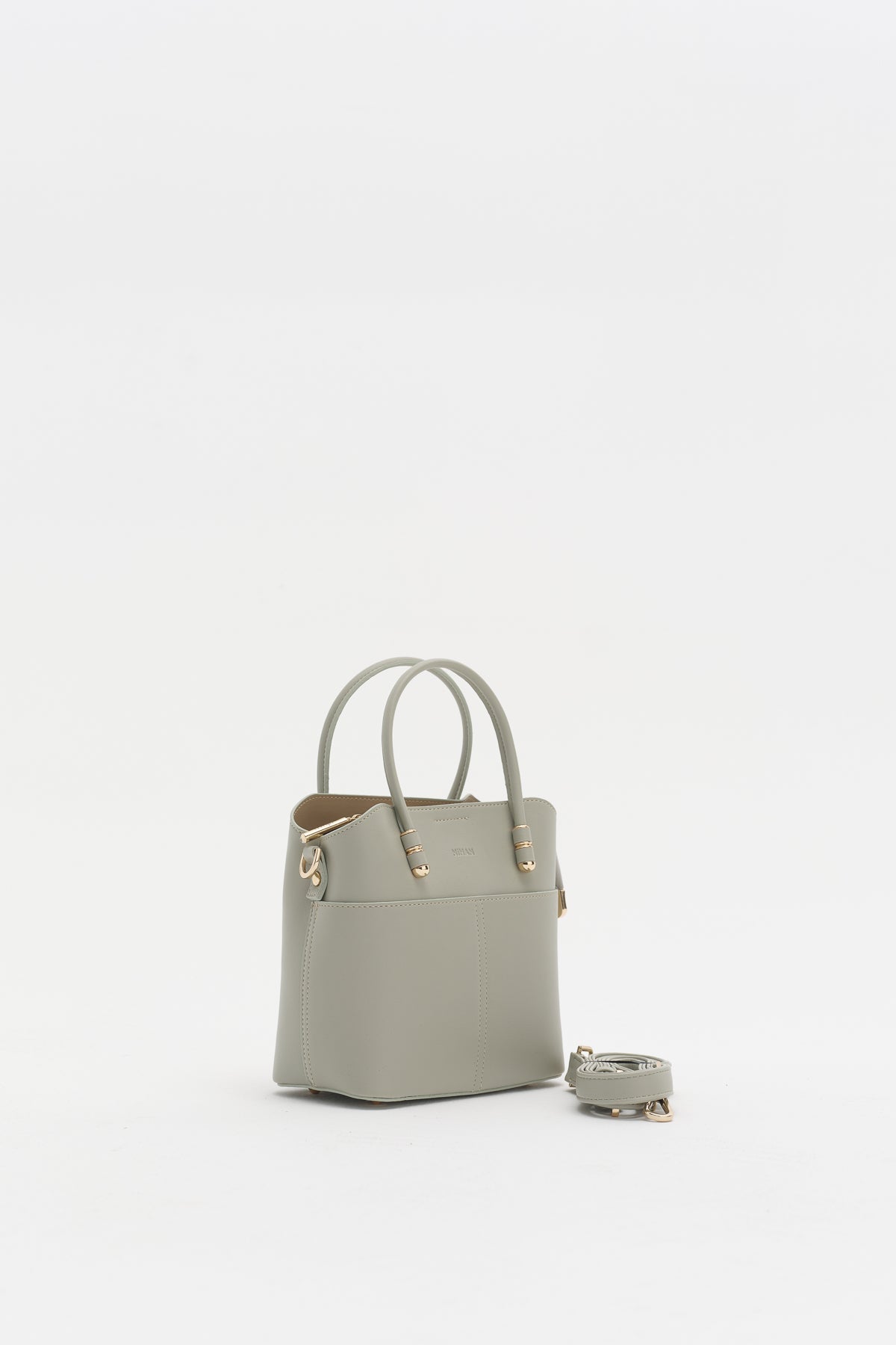 Fermuarlı Satchel Çanta - Yeşil
