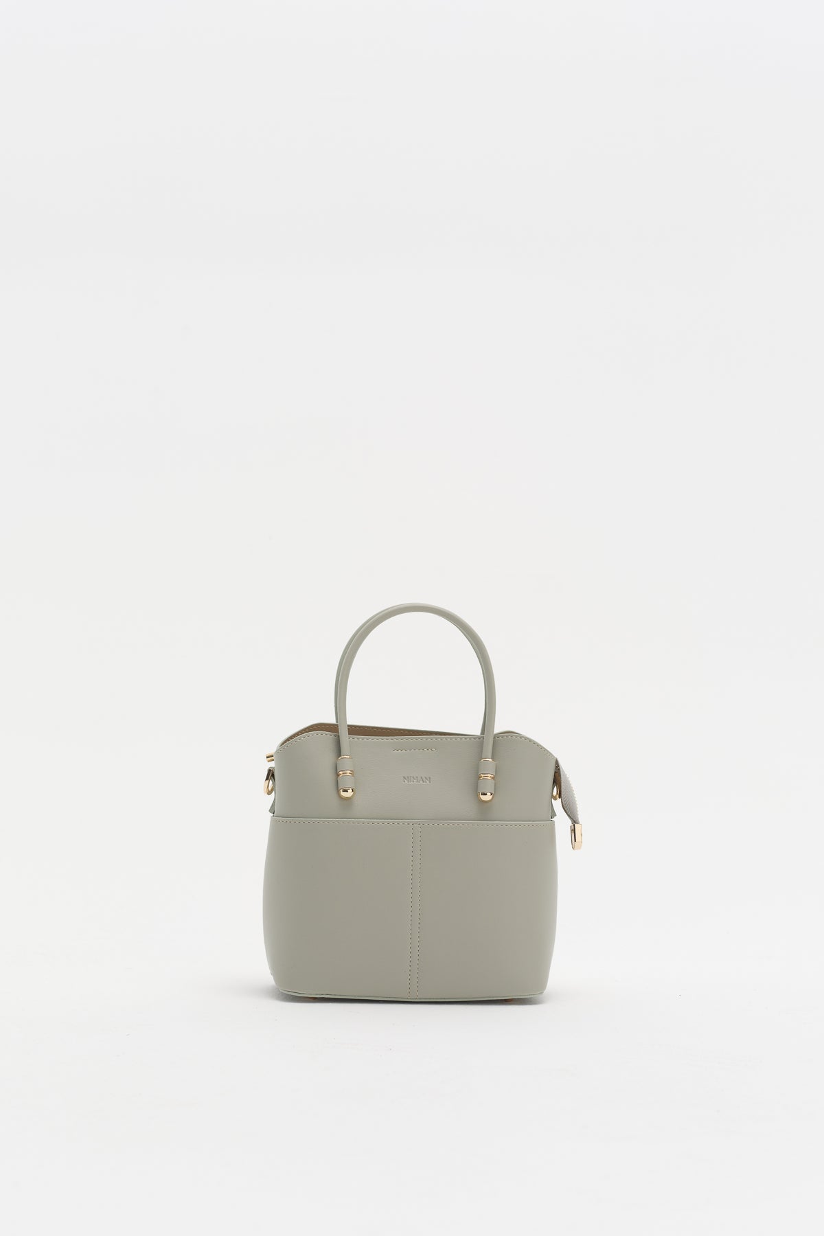 Fermuarlı Satchel Çanta - Yeşil