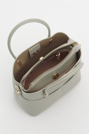 Fermuarlı Satchel Çanta - Yeşil