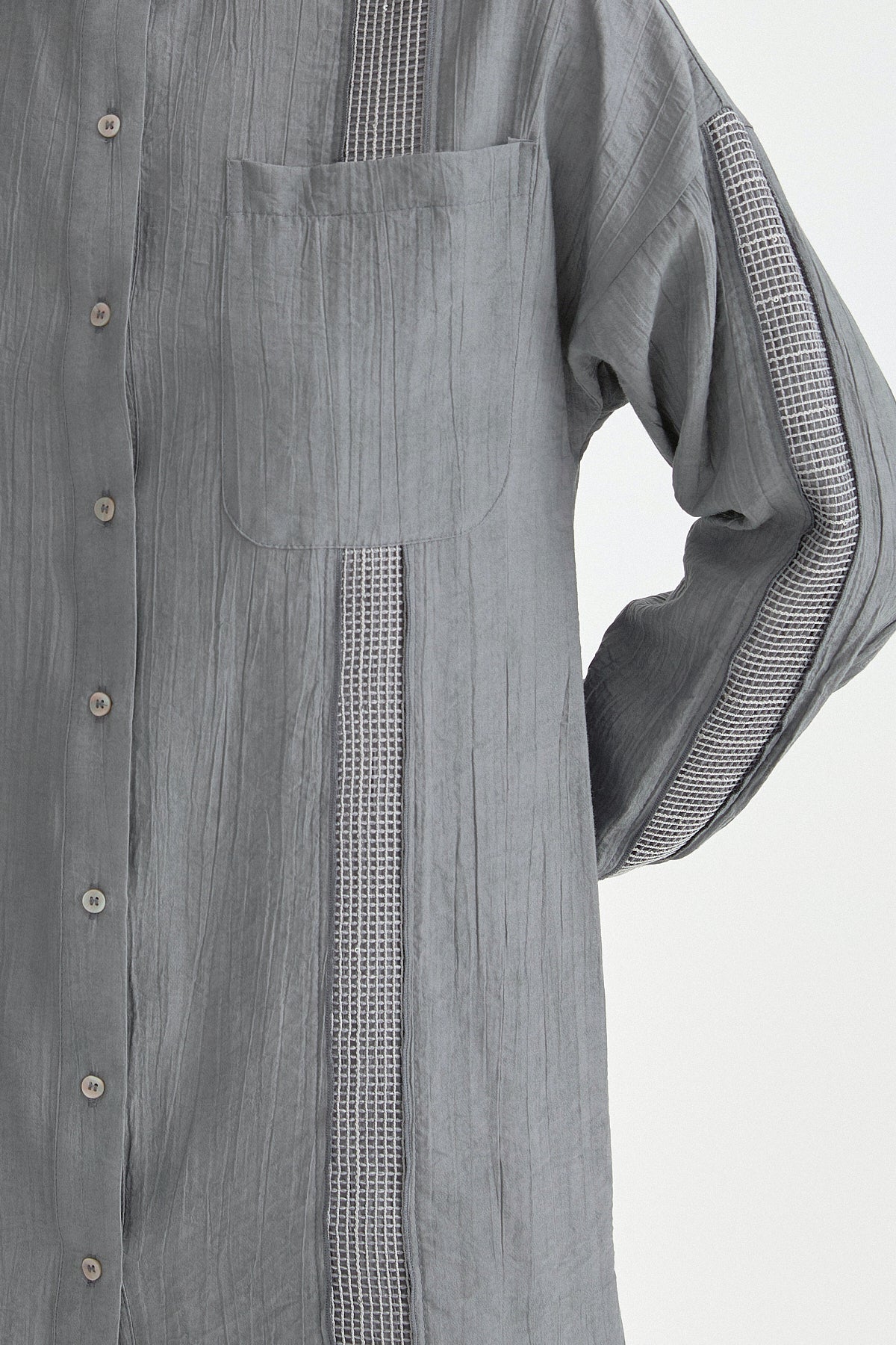 File ve Taş Aksesuar Detaylı Rayon Pantolon Tunik Takım - Gri