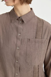 Rayon Tunic Set with Elephant and Stone Accessory Detail - Coffee